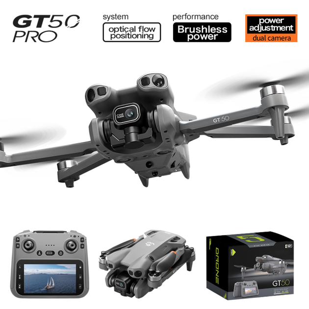 Квадрокоптер GT50 FPV с 8K-камерой РК пульт с экраном, бесколлекторные моторы, обход препятствий (до 20 мин полёта) - изображение 3