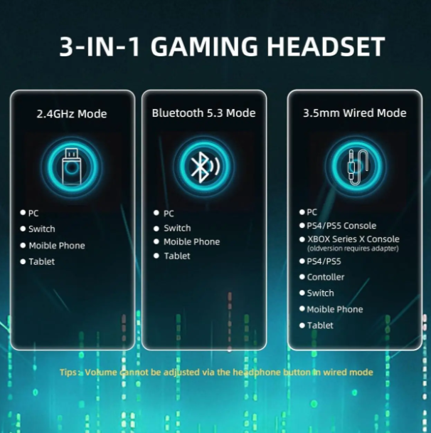 Беспроводные игровые наушники ATTACK SHARK L80PRO 2.4G/Bluetooth/Wired for PC PS XBOX White - Фото 3 Беспроводные игровые наушники ATTACK SHARK L80PRO 2.4G/Bluetooth/Wired for PC PS XBOX White - изображение 3