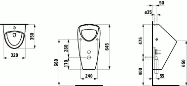 Пісуар LAUFEN CAPRINO H8420620000001, білий/глянсовий, підвісний - изображение 2