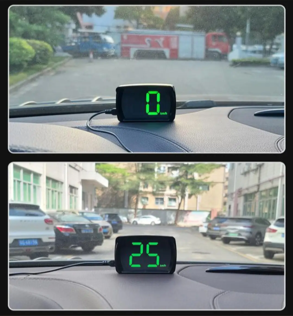 Автомобільна проекція швидкості HUD GPS від USB зелений колір цифр - зображення 2