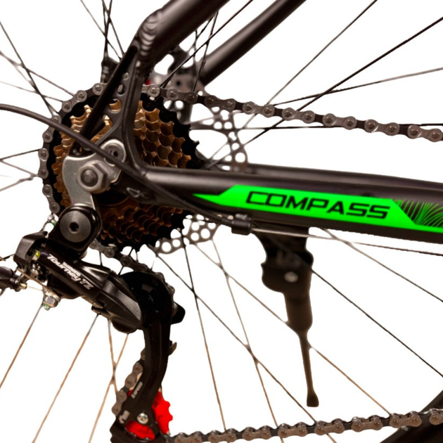 Велосипед CrossBike 27,5" Compass 2026 Рама 17" black-green - зображення 3