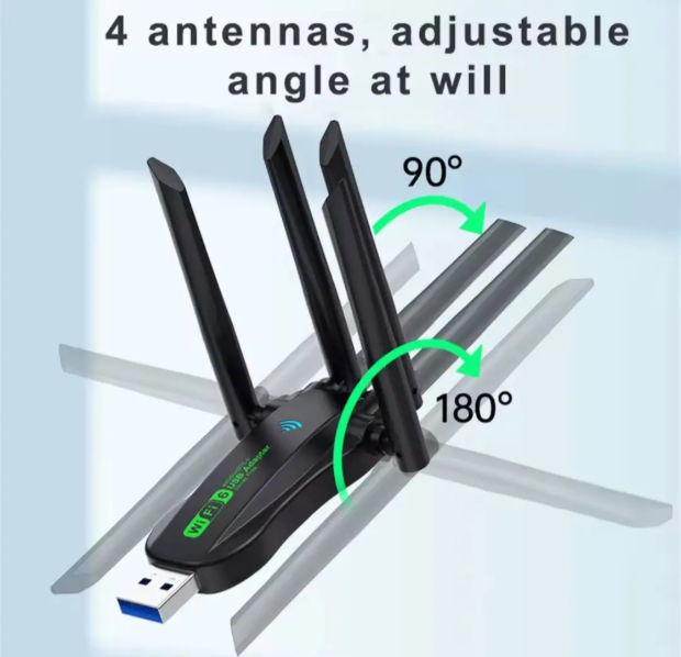 Потужний дводіапазонний 1200 Mbps Wi-Fi адаптер 2.4/5GHz + Bluetooth 5.4 - зображення 2