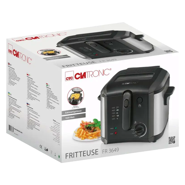Фритюрница 2.5 л 1600 Вт для кухни антипригарное покрытие Clatronic LS-0600 - изображение 5
