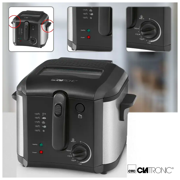 Фритюрница 2.5 л 1600 Вт для кухни антипригарное покрытие Clatronic LS-0600 - изображение 7