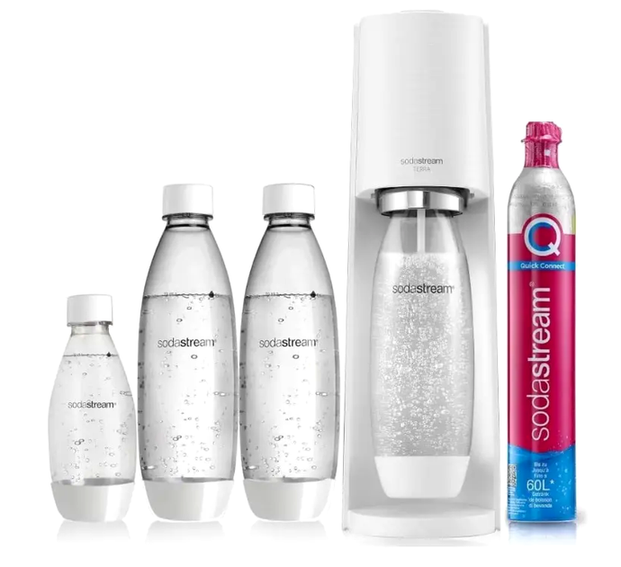 Сифон для газирования воды 3 бутылки CO2 для кухни белый SodaStream LS-2669 - изображение 2