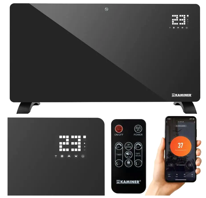 Электрический радиатор 2500 Вт для дома 85 см черный Zelva LS-2964 - изображение 3