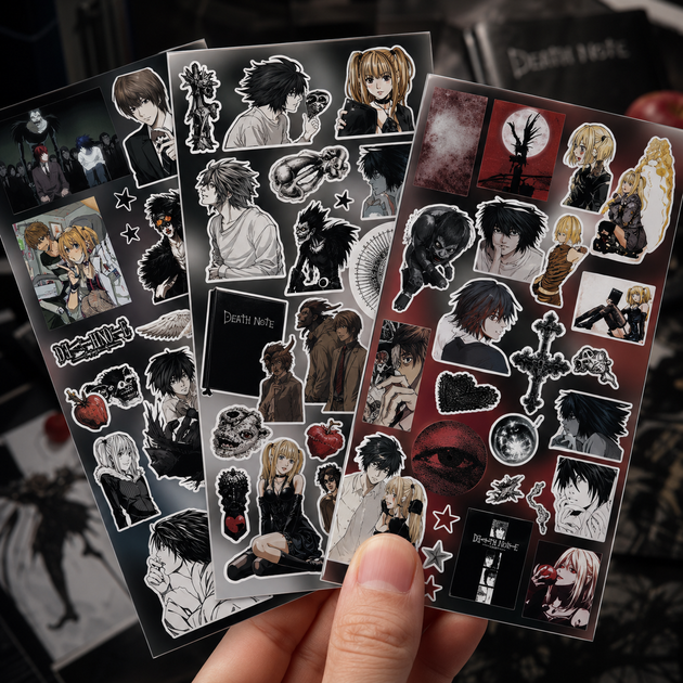 Стикеры Тетрадь Смерти 200 шт, 8 листов А5 10,5х15 см, Аниме Death Note - Фото 8 Стикеры Тетрадь Смерти 200 шт, 8 листов А5 10,5х15 см, Аниме Death Note - изображение 8