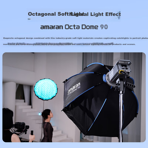Софтбокс Aputure Octa Dome 90 швидкознімний восьмикутний, для студійної зйомки - зображення 4