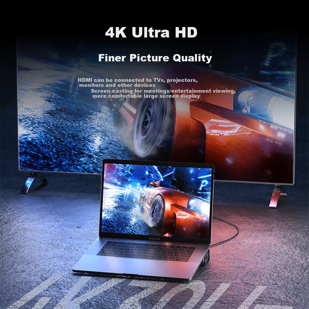 Хаб Acer Type-C 10-в-1, USB 3.0/HDMI/аудіо/Ethernet, для ноутбуків/Huawei - зображення 6
