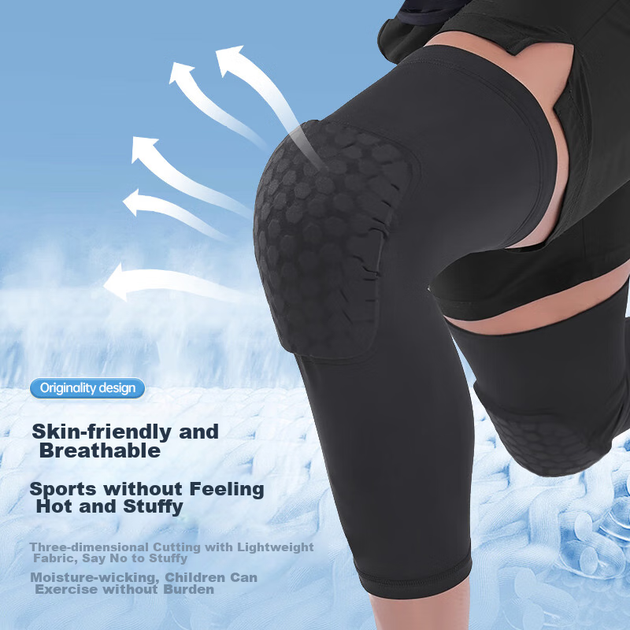 Наколенники XTEP Sports детские для баскетбола, футбола и бега, сотовая защита коленной чашечки - Фото 9 Наколенники XTEP Sports детские для баскетбола, футбола и бега, сотовая защита коленной чашечки - изображение 9