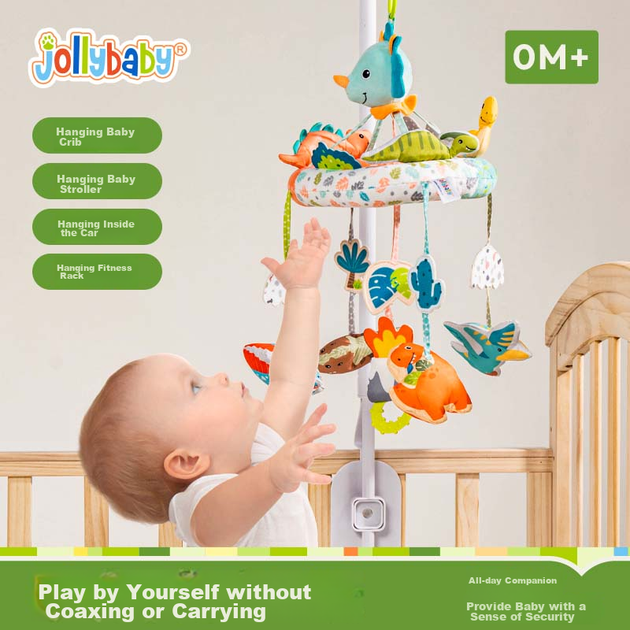 Мобіль музичний Jollybaby на ліжечко, динозаври, для 0-1 рік - зображення 5