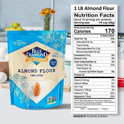 Мигдалеве борошно Blue Diamond Almond Flour дрібний помел без глютену 454 г - зображення 2