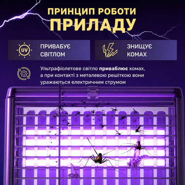Электрический уничтожитель насекомых для дома 220 В. Лампа от комаров, электрическая ультрафиолетовая инсектицидная ловушка, электрический уничтожитель насекомых и комаров для дома, дачи, улицы, палатки — безопасная антикомарная лампа-ловушка - изображение 6