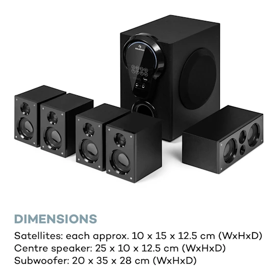 Активная акустическая система Auna Areal 525 DG 5.1 Surround System Черный Б/У - изображение 2
