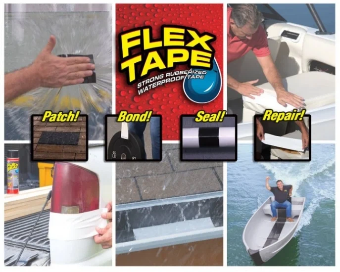 Клейкая лента Flex Tape водонепроницаемая 10х150 см черная липкая лента - Фото 3 Клейкая лента Flex Tape водонепроницаемая 10х150 см черная липкая лента - изображение 3