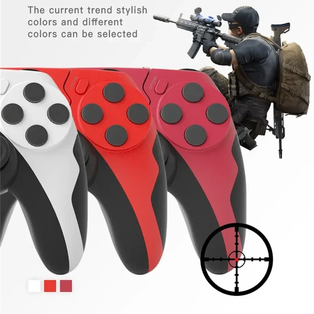 Беспроводной геймпад Bluetooth с вибрацией и тачпадом GAMINJA P48 для PS4/PS3/PC Белый - изображение 6