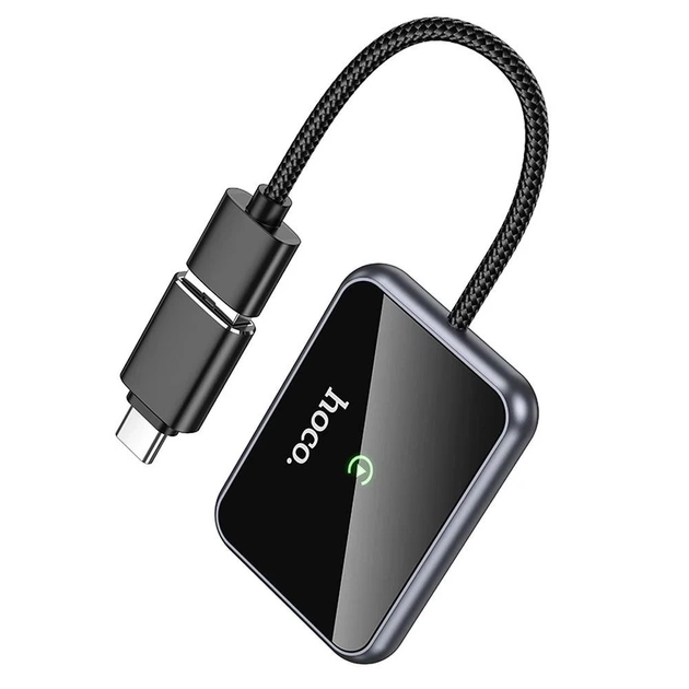 Бездротовий адаптер Hoco HU1 CarPlay USB A / USB C Black (6942007623674) - Фото 3 Бездротовий адаптер Hoco HU1 CarPlay USB A / USB C Black (6942007623674) - зображення 3