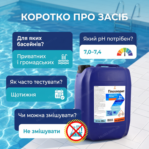 Рідкий хлор Water World Window 12% 20л пгіпохлорит натрію дезинфекція води басейну від бактерій грибів вірусів - зображення 5