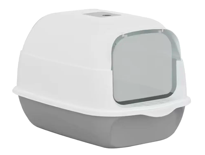 Закрытый туалет для кошек с дверцей и совком 50x35x33 см серый LS-3056 - изображение 9