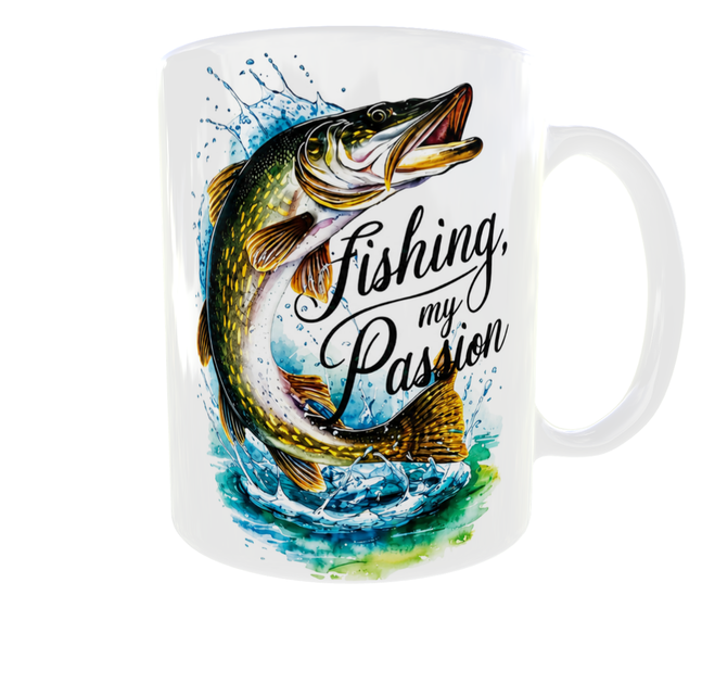 Кружка (чашка) з принтом Fishing My Passion – щука, риболовля, подарунок рибалці | Керамічна 330 мл - Фото 4 Кружка (чашка) з принтом Fishing My Passion – щука, риболовля, подарунок рибалці | Керамічна 330 мл - зображення 4