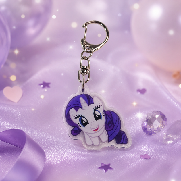Акриловый брелок Рарити, My Little Pony 4х3 см - Фото 5 Акриловый брелок Рарити, My Little Pony 4х3 см - изображение 5