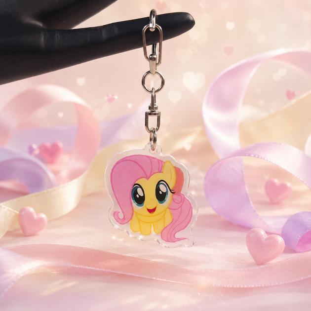 Акриловий брелок Флаттершай, My Little Pony 4х3,5 см - зображення 4