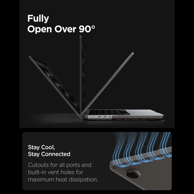 Чехол Spigen AirSkin для MacBook Pro 14 M1-M5 Pro/M5 Pro Max 2021-2026 Black (ACS11529) - изображение 9