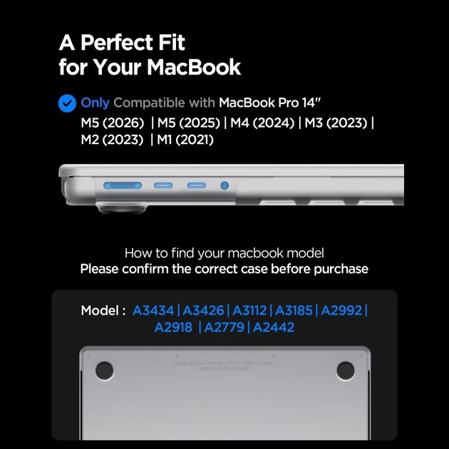 Etui Spigen AirSkin do MacBook Pro 14 M1-M5 Pro/M5 Pro Max 2021-2026 Clear (8800337246612) - obraz 12