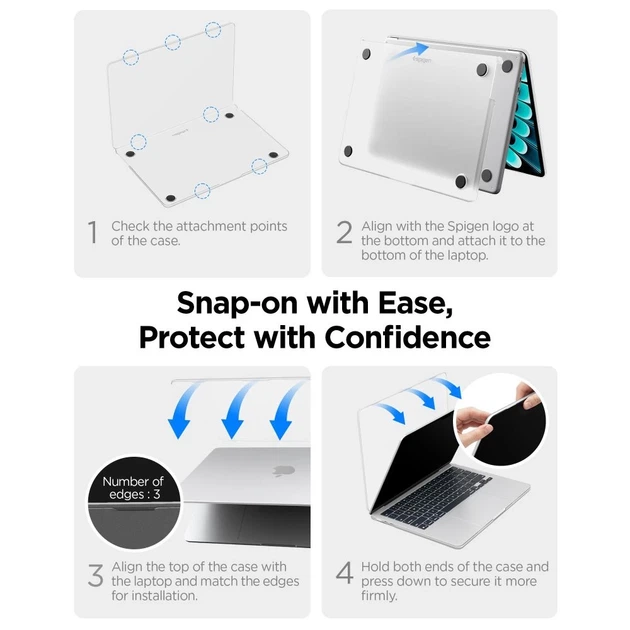 Etui Spigen AirSkin do MacBook Air 13 M2-M5 2023-2026 Black (8800337246643) - obraz 10