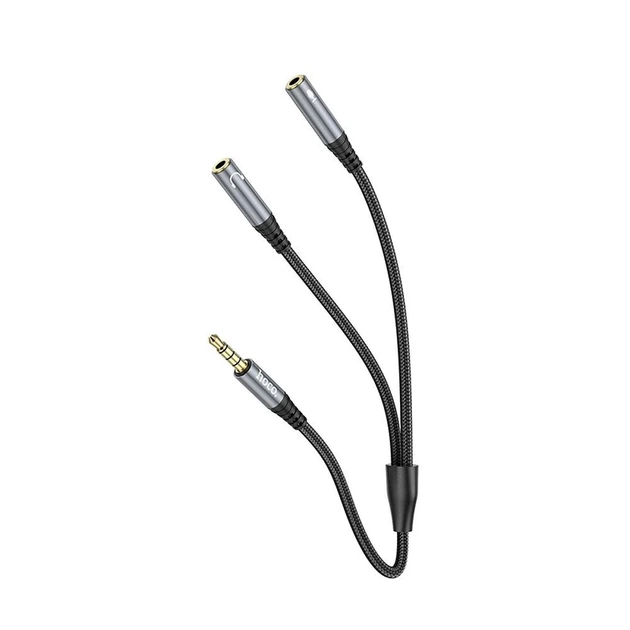 Кабель Hoco UPA21 AUX 2в1 Jack 3.5 mm (male) to 2x Jack 3.5 mm (female) 0.25 m Grey (6931474766809) - Фото 1 Кабель Hoco UPA21 AUX 2в1 Jack 3.5 mm (male) to 2x Jack 3.5 mm (female) 0.25 m Grey (6931474766809) - изображение 1