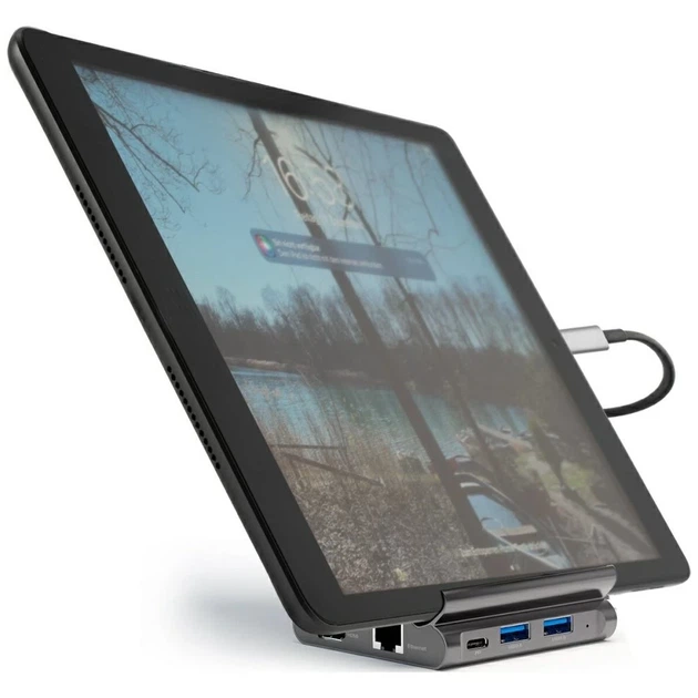 Док-станція 4smarts Hub DeX 7в1 для Tablet/Телефон 2xUSB-C/2xUSB-A/HDMI/SD/MicroSD/RJ45 Grey (456337) - зображення 6
