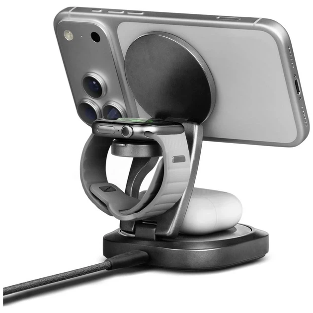 Ładowarka bezprzewodowa Energea Alumag GYRO 360 Qi2.2 25W Gunmetal (8885020104486) - obraz 5