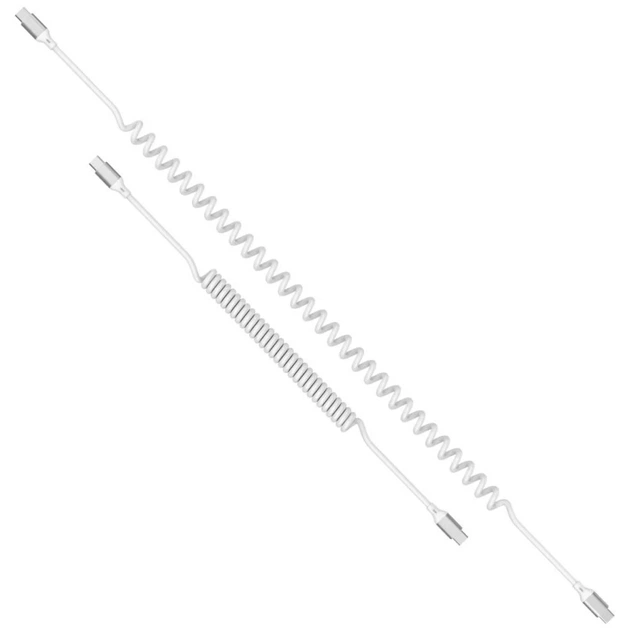 Кабель 4smarts спіральний USB-C до USB-C 240 W White (4252011912247) - зображення 2