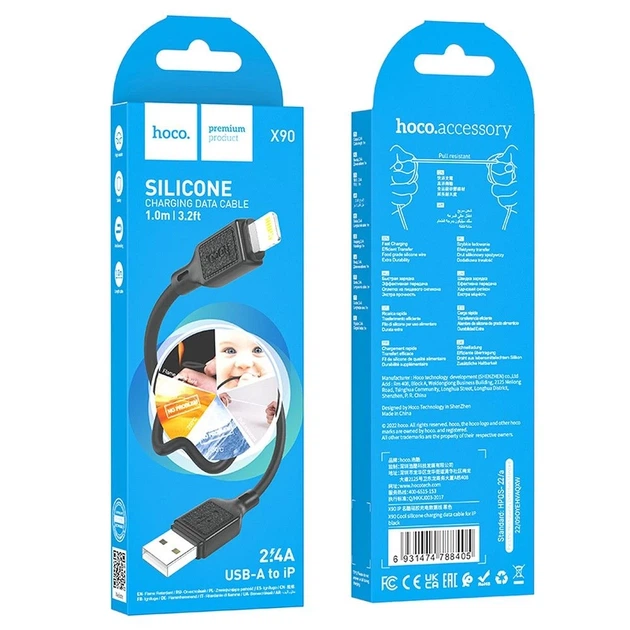Кабель Hoco X90 USB A to Lightning Black (6931474788405) - изображение 5