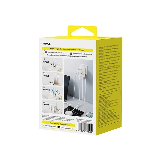 Adapter podróżny Baseus EnerCore CG11 70W 6w1 ze składanym kablem USB‑C White (6942521202584) - obraz 5