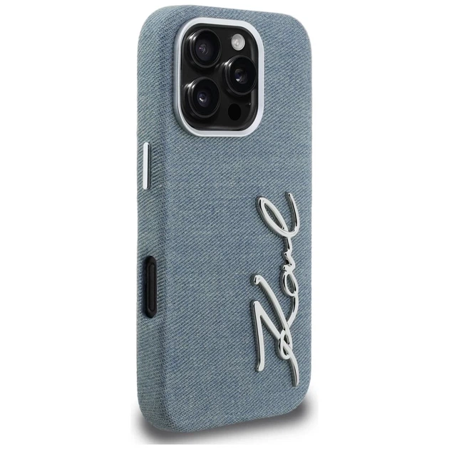 Чехол Karl Lagerfeld FW Jeans Signature Logo для iPhone 16 Pro Max Blue (KLHCP16XPJFMSVB) - изображение 4
