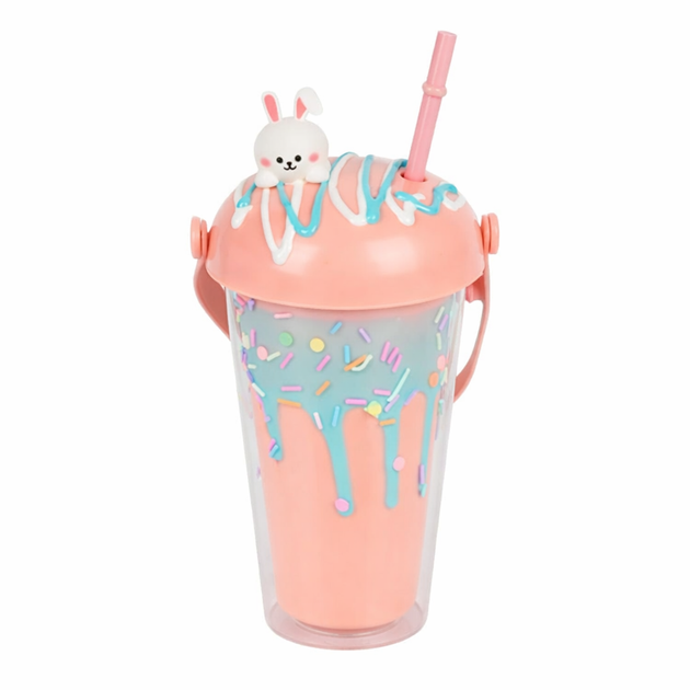 Склянка з кришкою та трубочкою дитячий Stenson Sweets 450 мл Персиковий з блакитним (R38077) - Фото 1 Склянка з кришкою та трубочкою дитячий Stenson Sweets 450 мл Персиковий з блакитним (R38077) - изображение 1