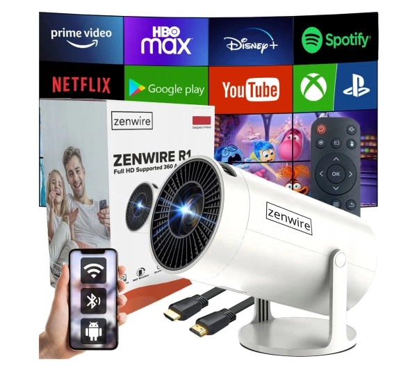 Проектор Zenwire KPROR1 LED HD Ready Wi-Fi Bluetooth Android - Фото 6 Проектор Zenwire KPROR1 LED HD Ready Wi-Fi Bluetooth Android - изображение 6