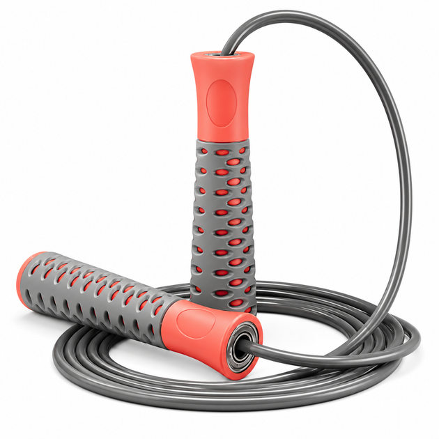 Скакалка PowerPlay 4206 Jump Rope PRO+ Сіро-червона (2,75m.) - изображение 5
