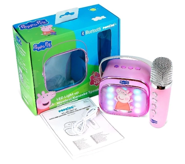 Мікрофон з динаміком Bluetooth OTL Technologies Peppa Pig 5W Рожевий - Фото 6 Мікрофон з динаміком Bluetooth OTL Technologies Peppa Pig 5W Рожевий - изображение 6