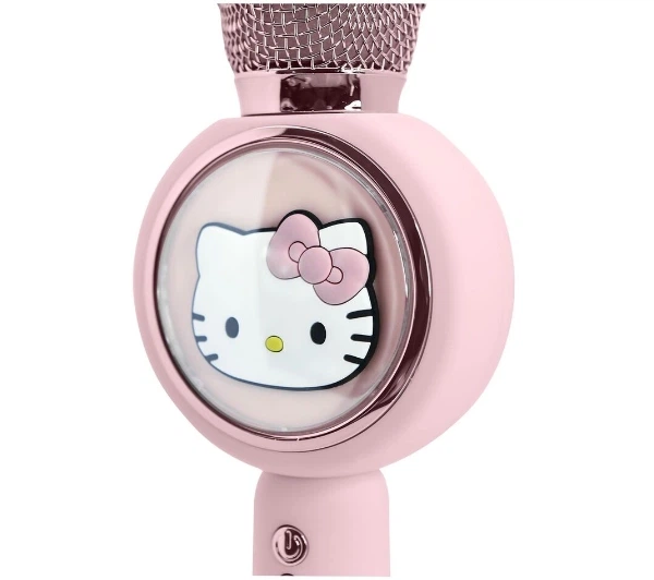 Мікрофон з динаміком Bluetooth OTL Technologies Hello Kitty PopSing LED підсвічування бездротове караоке 5W світло-рожевий - изображение 4