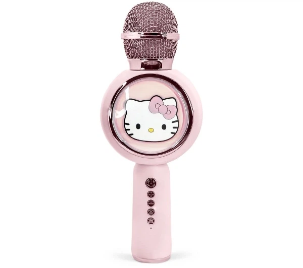 Мікрофон з динаміком Bluetooth OTL Technologies Hello Kitty PopSing LED підсвічування бездротове караоке 5W світло-рожевий - изображение 5