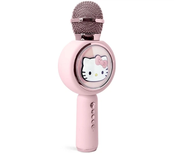 Мікрофон з динаміком Bluetooth OTL Technologies Hello Kitty PopSing LED підсвічування бездротове караоке 5W світло-рожевий - изображение 6
