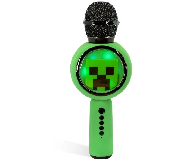 Мікрофон з динаміком Bluetooth OTL Technologies Minecraft Creeper PopSing LED підсвічування бездротове караоке 5W Зелений - изображение 9