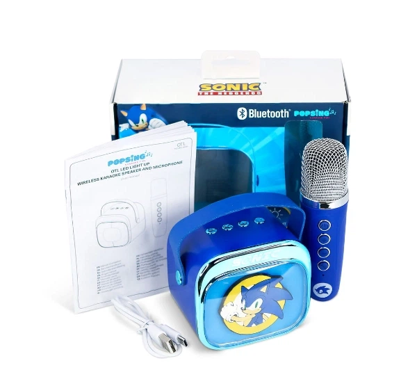 Мікрофон з динаміком Bluetooth OTL Technologies Sonic The Hedgehog 5W Синій - Фото 6 Мікрофон з динаміком Bluetooth OTL Technologies Sonic The Hedgehog 5W Синій - изображение 6