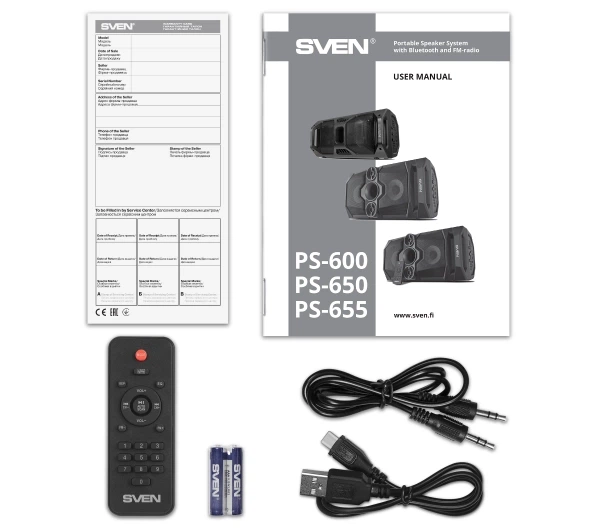 Bluetooth динамік Sven PS-655 50W Чорний - зображення 2