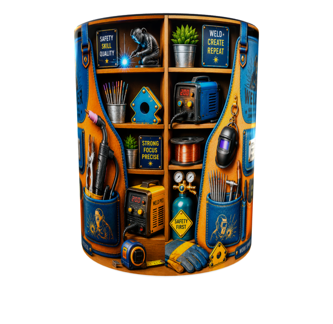 Кружка (чашка) з принтом "Welder" із серії Professional Organizer Collection – подарунок зварювальнику, електрозварнику | Керамічна 330 мл(чорна ручка) - зображення 5