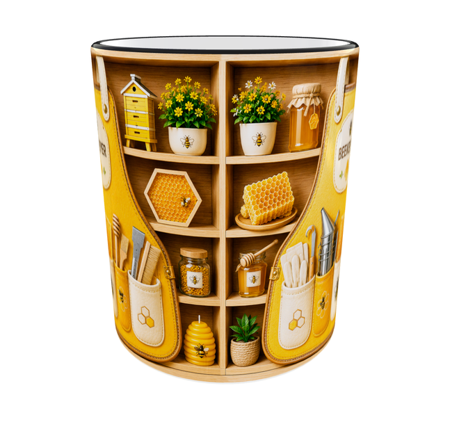 Кружка (чашка) з принтом "Beekeeper" із серії Professional Organizer Collection – подарунок пасічнику, бджоляру | Керамічна 330 мл(чорна ручка) - зображення 2