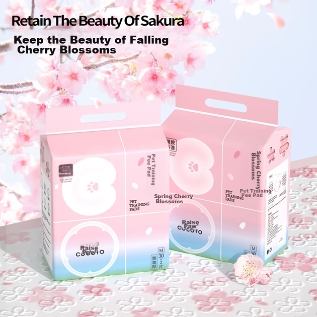 COCOYO Подушка для сечі Spring Cherry Blossom для дресирування собак, подушечка для контролю запаху для маленьких собак та котів, розмір S, потовщена, 33 см * 45 см / 80 штук - Фото 4 COCOYO Подушка для сечі Spring Cherry Blossom для дресирування собак, подушечка для контролю запаху для маленьких собак та котів, розмір S, потовщена, 33 см * 45 см / 80 штук - зображення 4