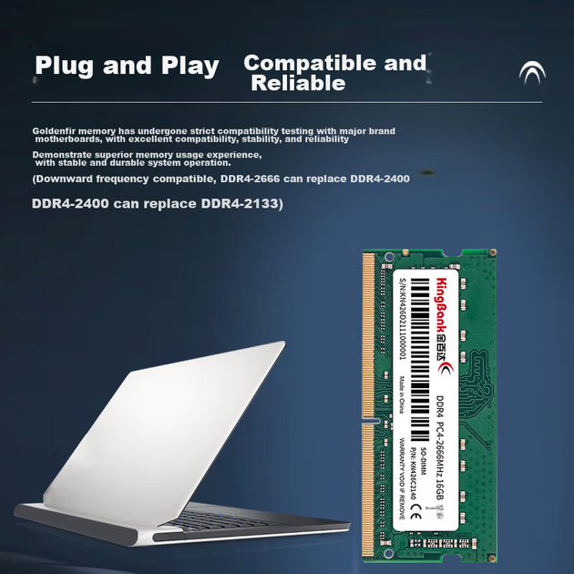 Модуль памяти KINGBANK 16 ГБ DDR4 2666 для ноутбука - Фото 6 Модуль памяти KINGBANK 16 ГБ DDR4 2666 для ноутбука - изображение 6